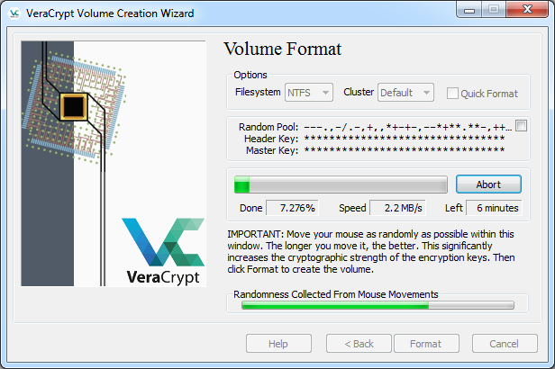VeraCrypt creating non-system encrypted disk