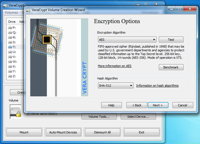 Создание зашифрованного тома VeraCrypt
