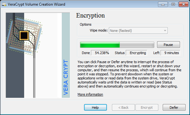Шифрование раздела VeraCrypt